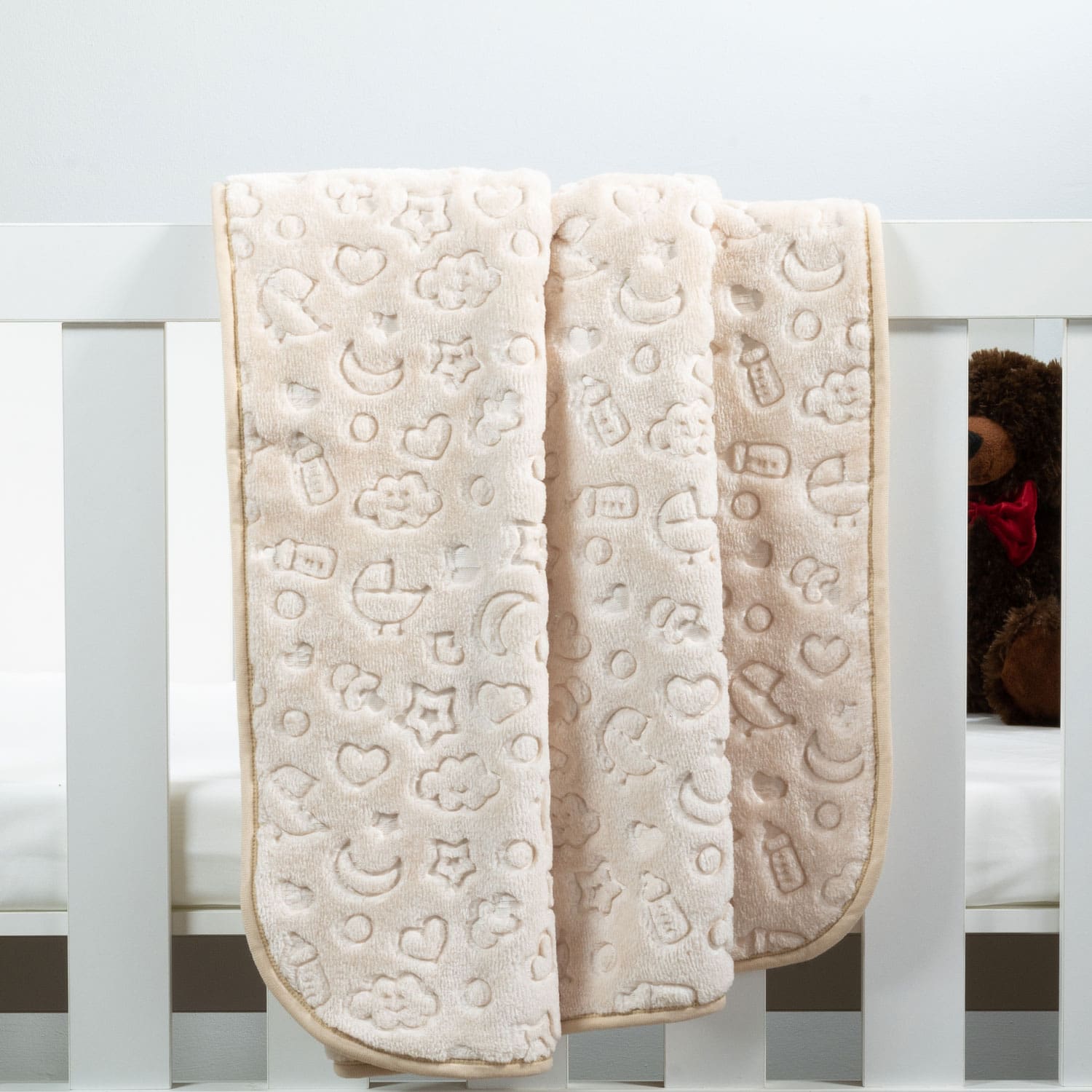 Baby Faux Mink Blanket Beige Pattern Baby Faux Mink Blanket Beige Pattern