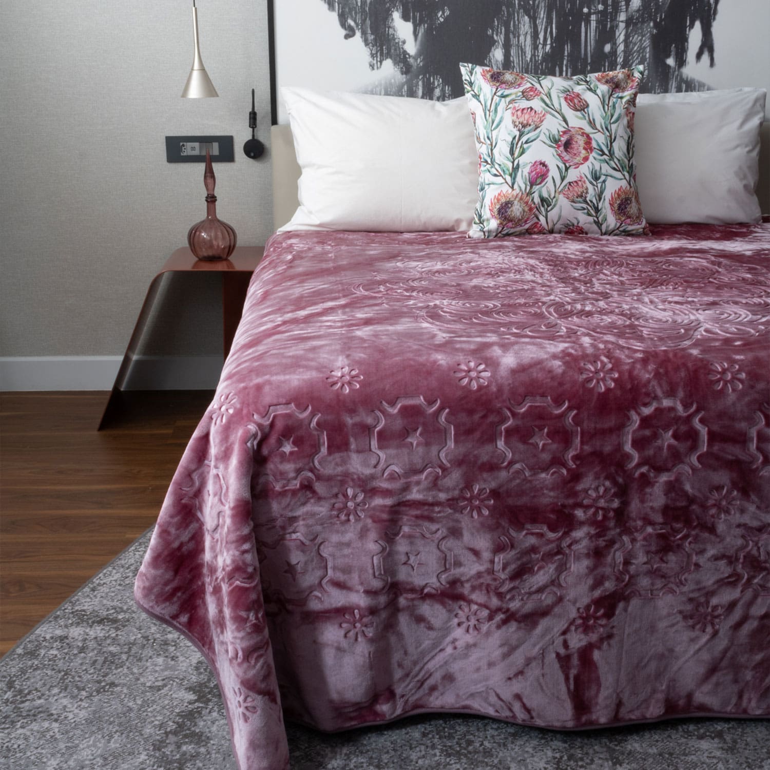 Diamond Faux Mink Blanket Grape Shake Diamond Faux Mink Blanket Grape Shake
