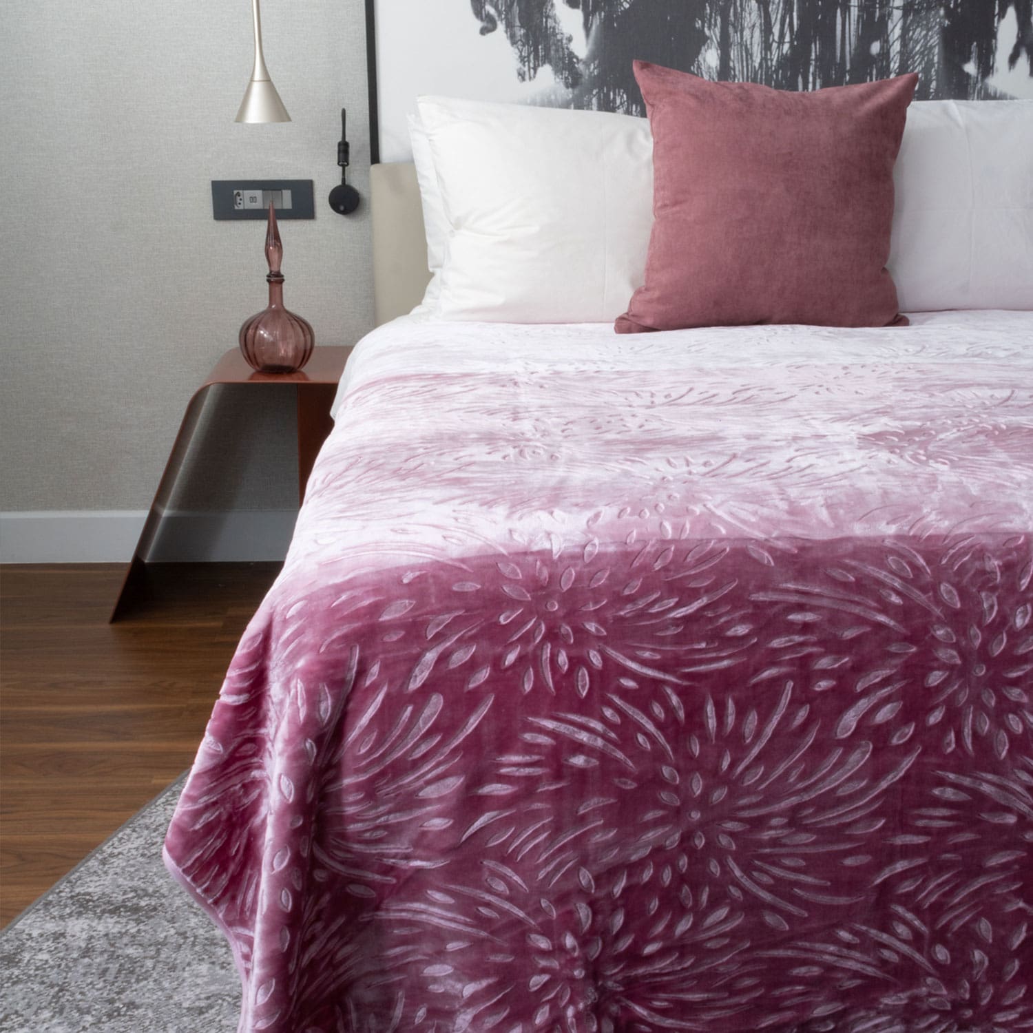 Colourful Faux Mink Blanket Purple Colourful Faux Mink Blanket Purple