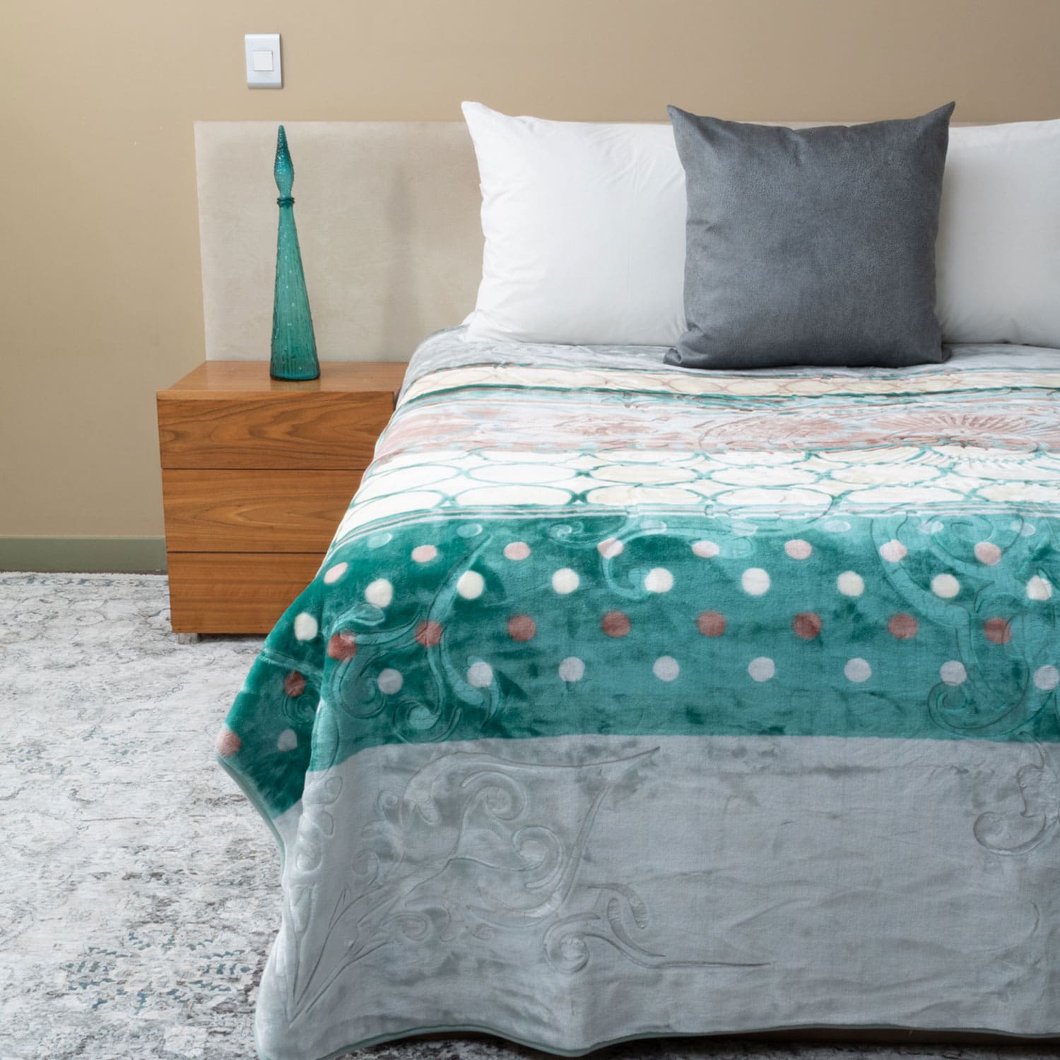 Zoya Faux Mink Blanket Teal Zoya Faux Mink Blanket Teal